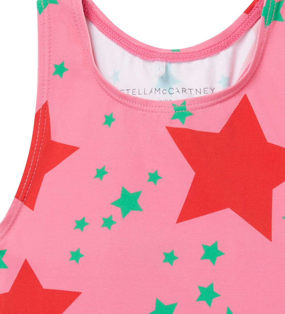 Stella McCartney Kids Badedragt - UV50+ - Pink/Rød m. Stjerner