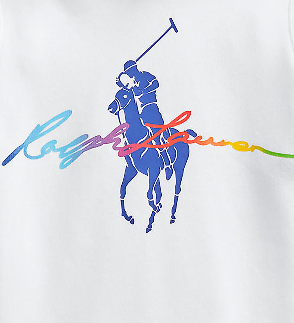 Polo Ralph Lauren Sweatkjole - Color Shop - Hvid m. Print