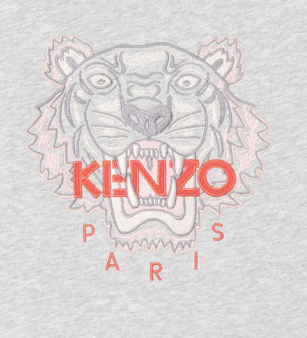 Kenzo Sweatshirt - Lysegrmeleret m. Tiger