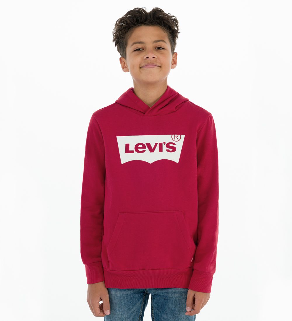 Levis Hættetrøje - Batwing - Levis Red/White