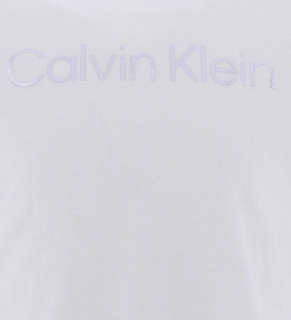 Calvin Klein T-shirt - Silver Logo - Slim - Bright White