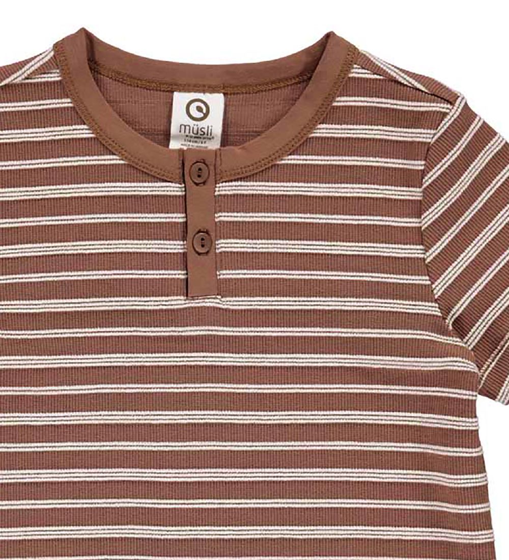 Msli T-Shirt - Rib - Stripe - Brown Sugar
