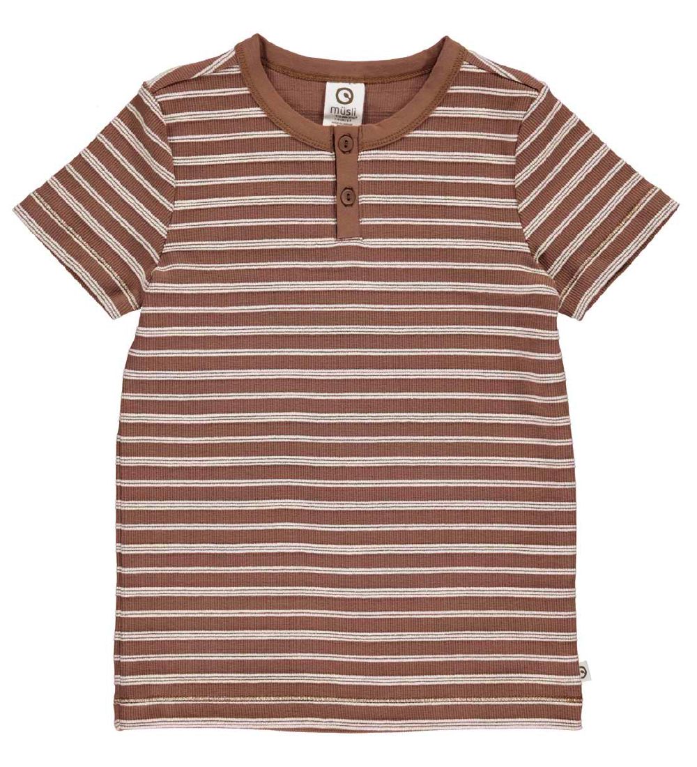Msli T-Shirt - Rib - Stripe - Brown Sugar