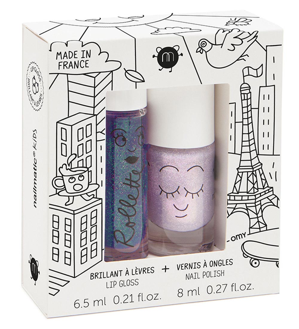 Nailmatic Neglelak/Lipgloss - Lovely City - Lyslilla m. Glimmer/