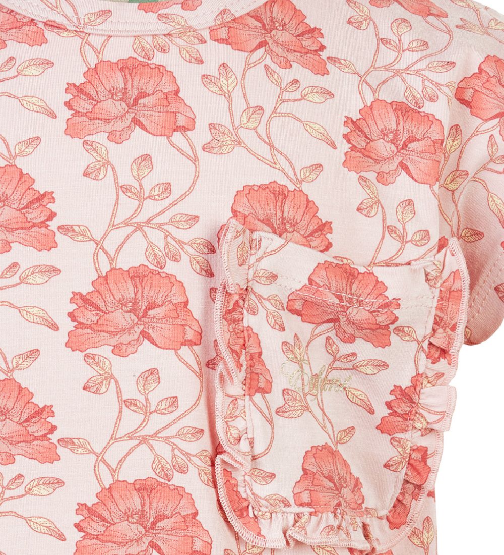 En Fant T-shirt - AOP - Peach Whip m. Blomster