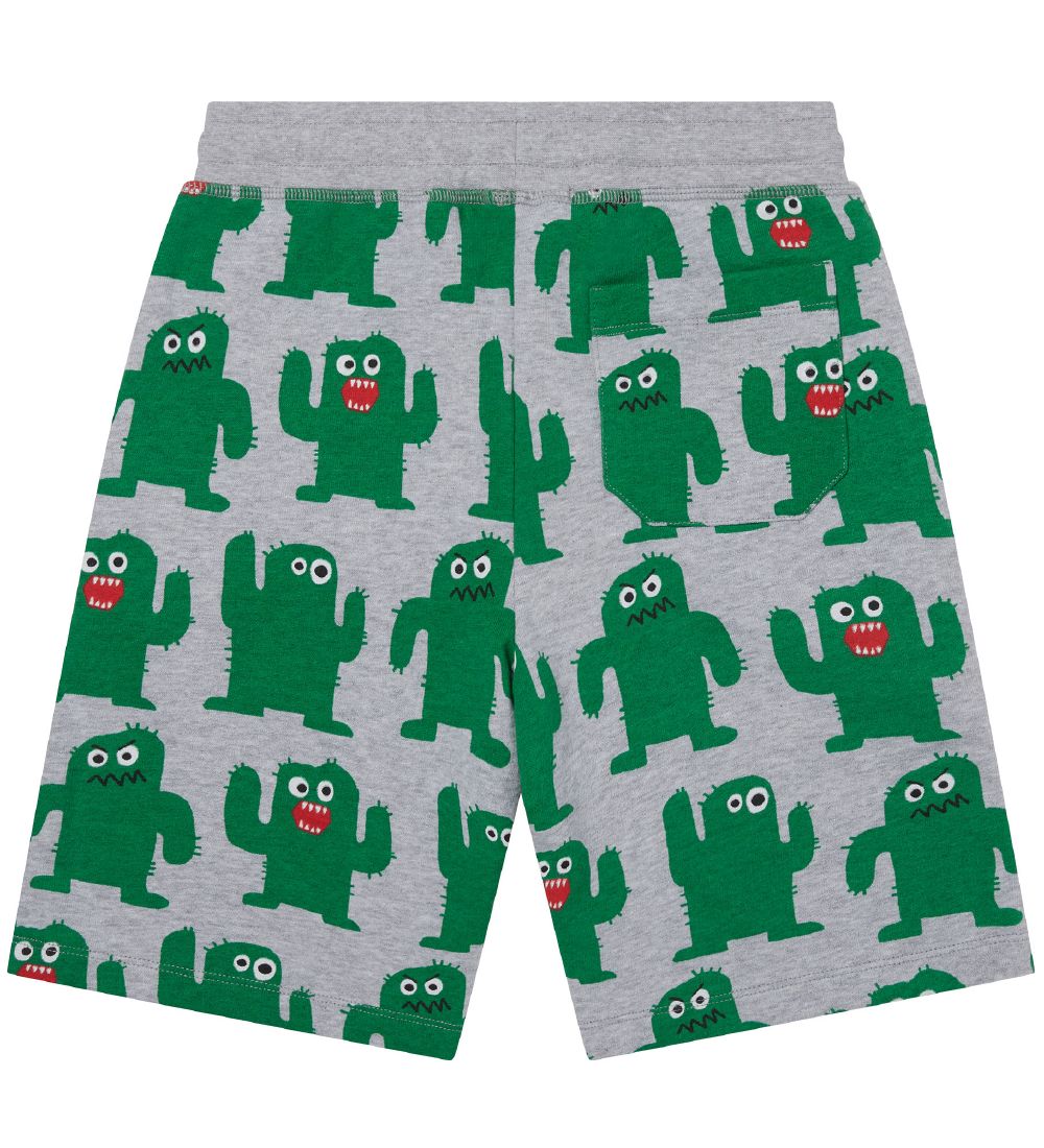 Stella McCartney Kids Shorts - Gråmeleret/Grøn m. Kaktusser