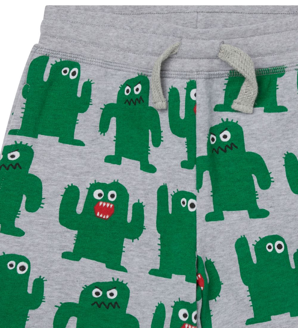 Stella McCartney Kids Shorts - Gråmeleret/Grøn m. Kaktusser