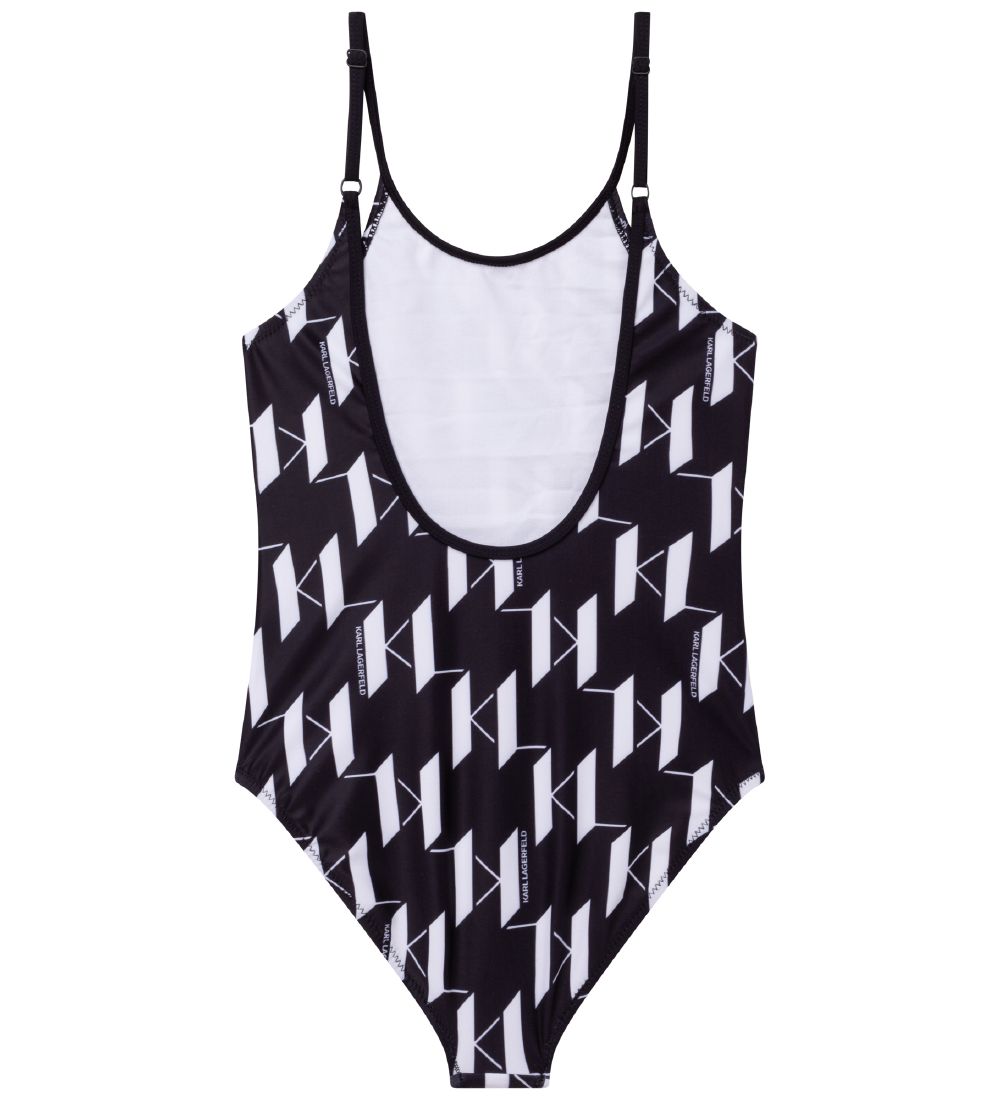 Karl Lagerfeld Badedragt - Fire - Sort/Hvid m. Print