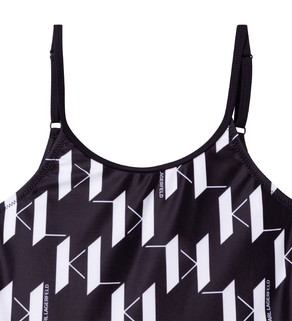 Karl Lagerfeld Badedragt - Fire - Sort/Hvid m. Print