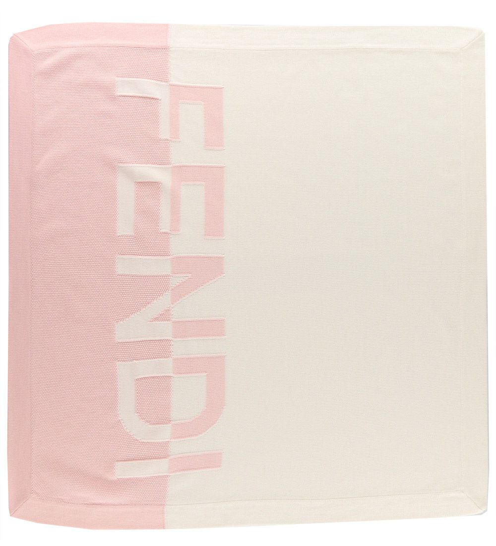 Fendi Tæppe - Uld - Rosa/Hvid
