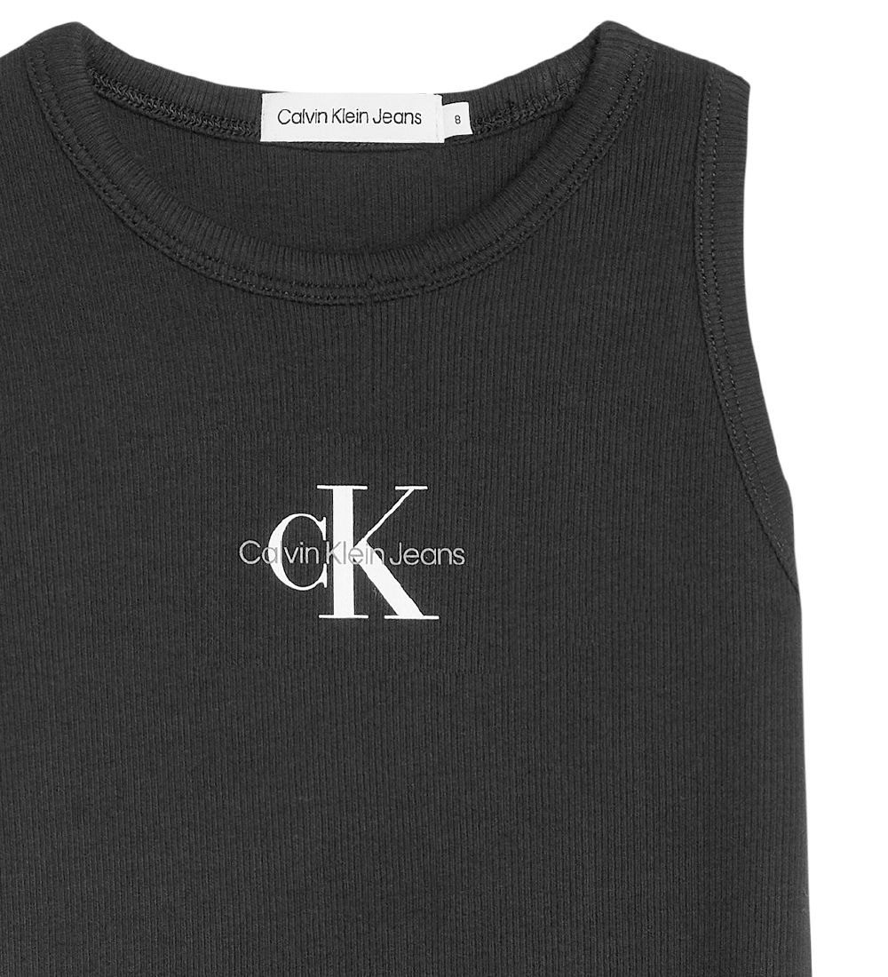 Calvin Klein Kjole - Monogram Rib - Sort