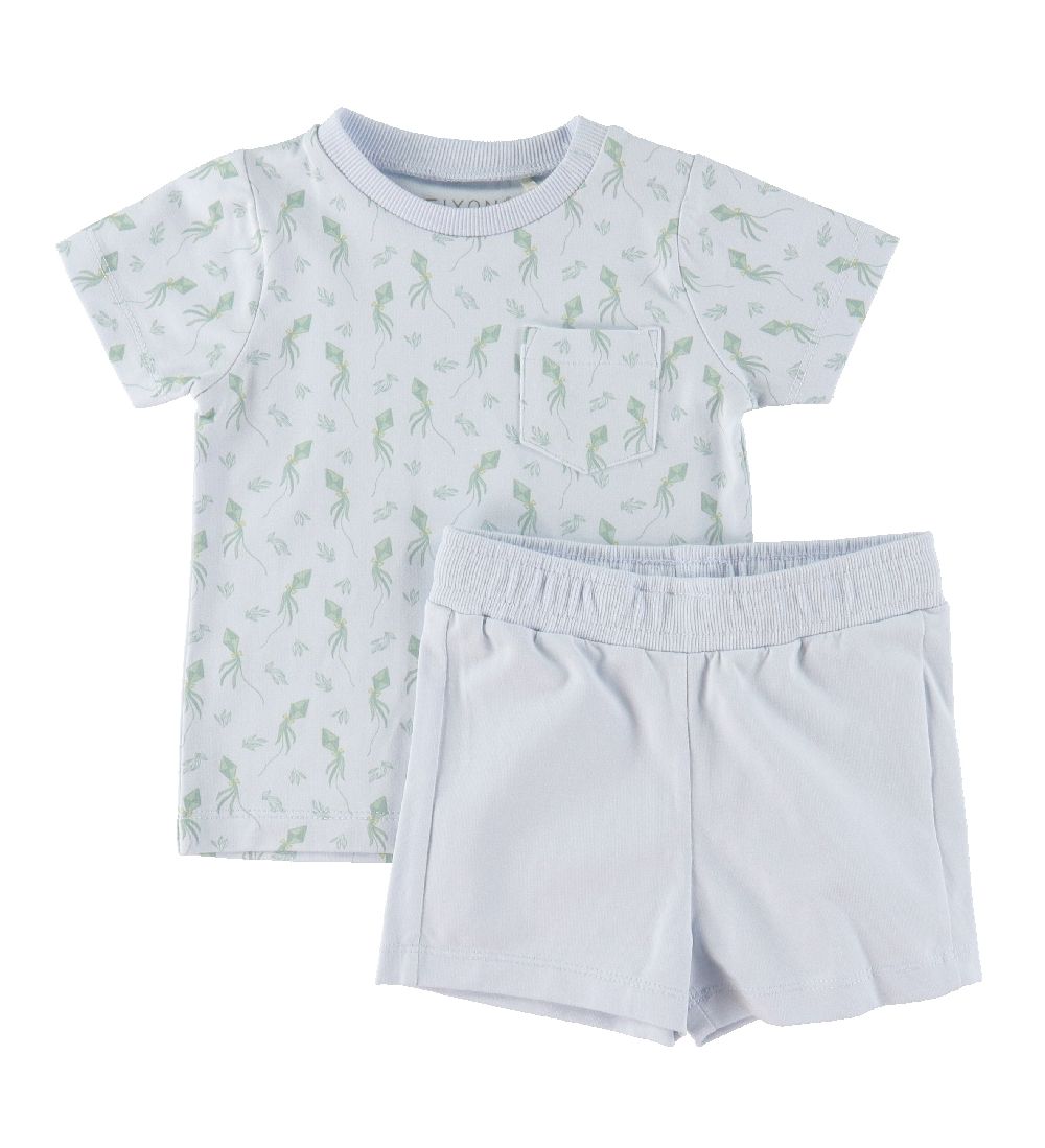Fixoni Sæt - T-Shirt/Shorts - Skywriting m. Drager
