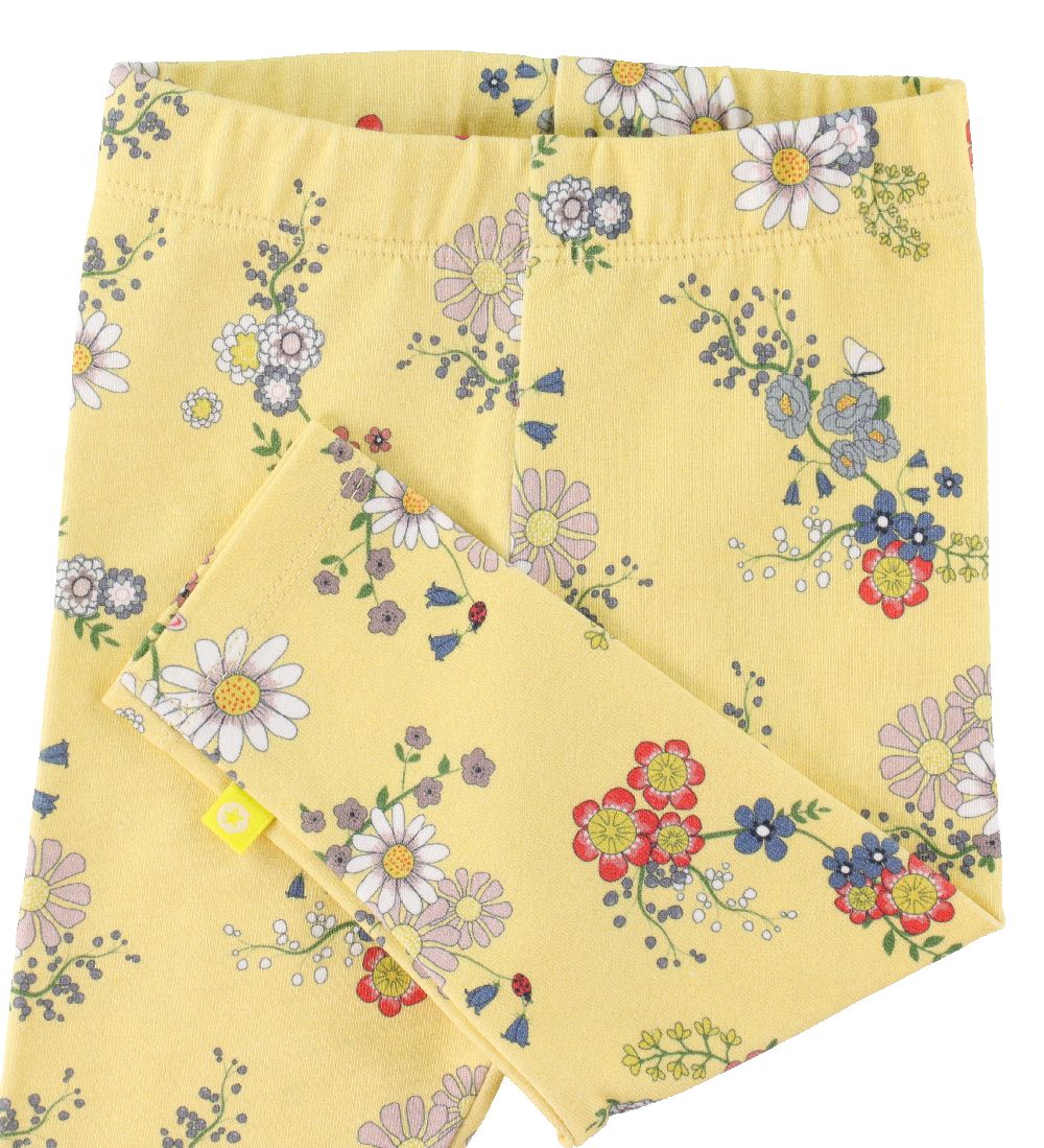 Smallstuff Leggings - Flower Garden - Soft Yellow