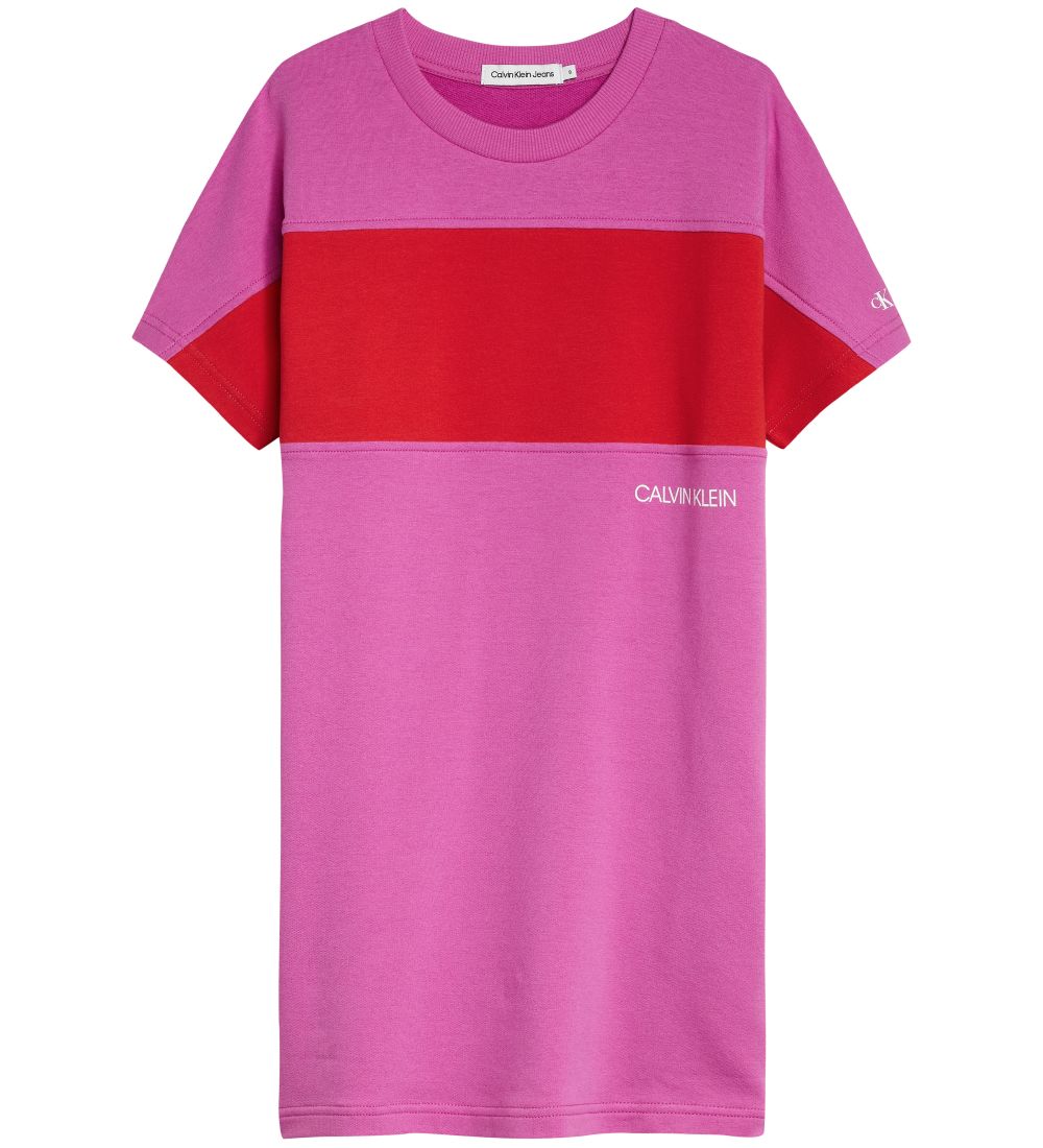 Calvin Klein Kjole - Colour Block - Lucky Pink/Red