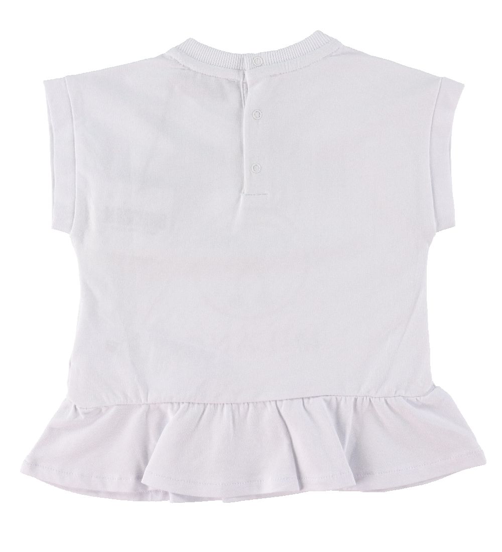Moschino T-shirt/Leggings - Hvid/Sort m. Sort/Similisten