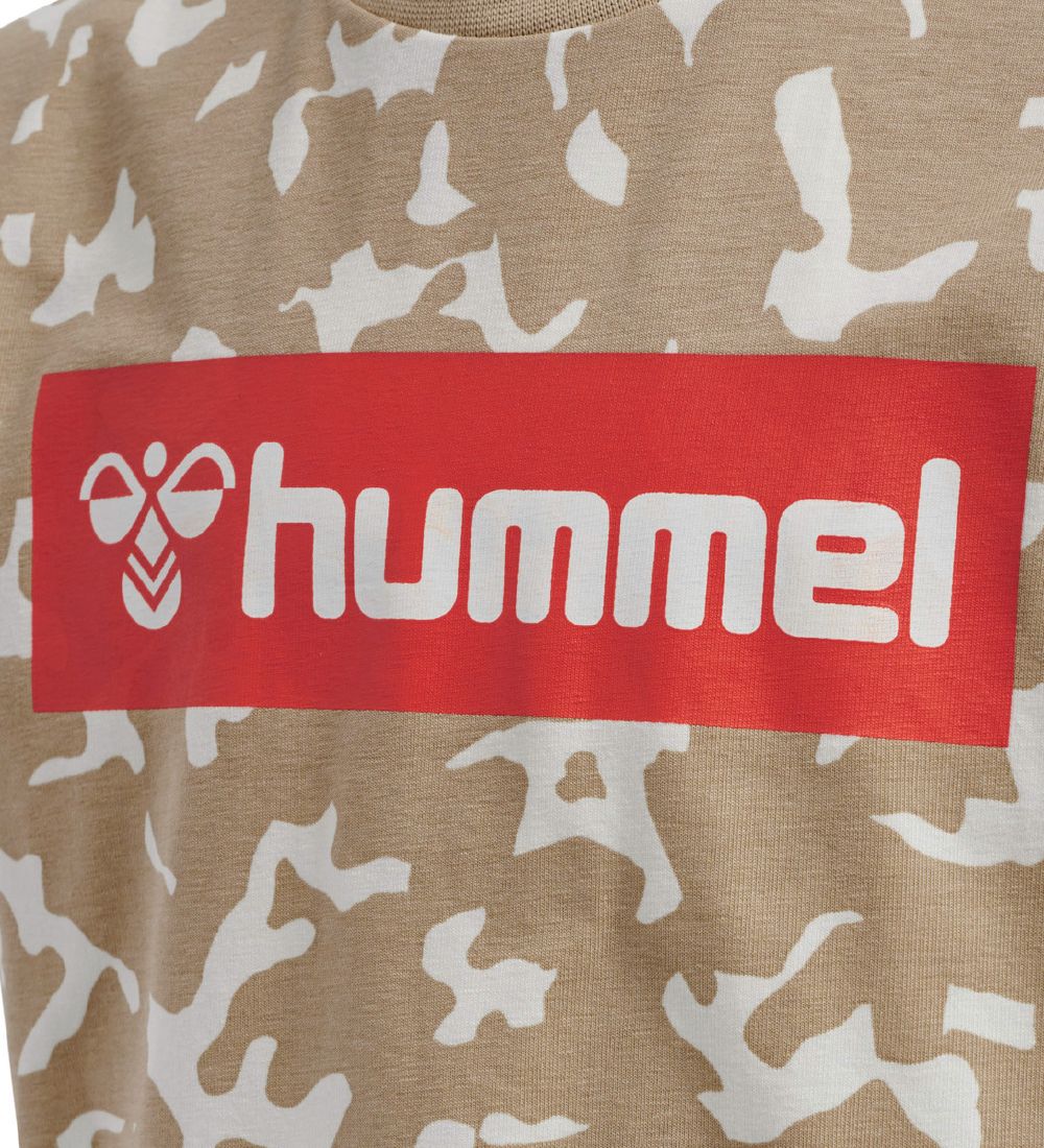 Hummel T-shirt - hmlCarter - Beige Camo