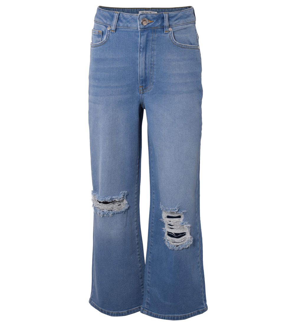 Hound Jeans - Wide Denim w. Holes - Medium Blue