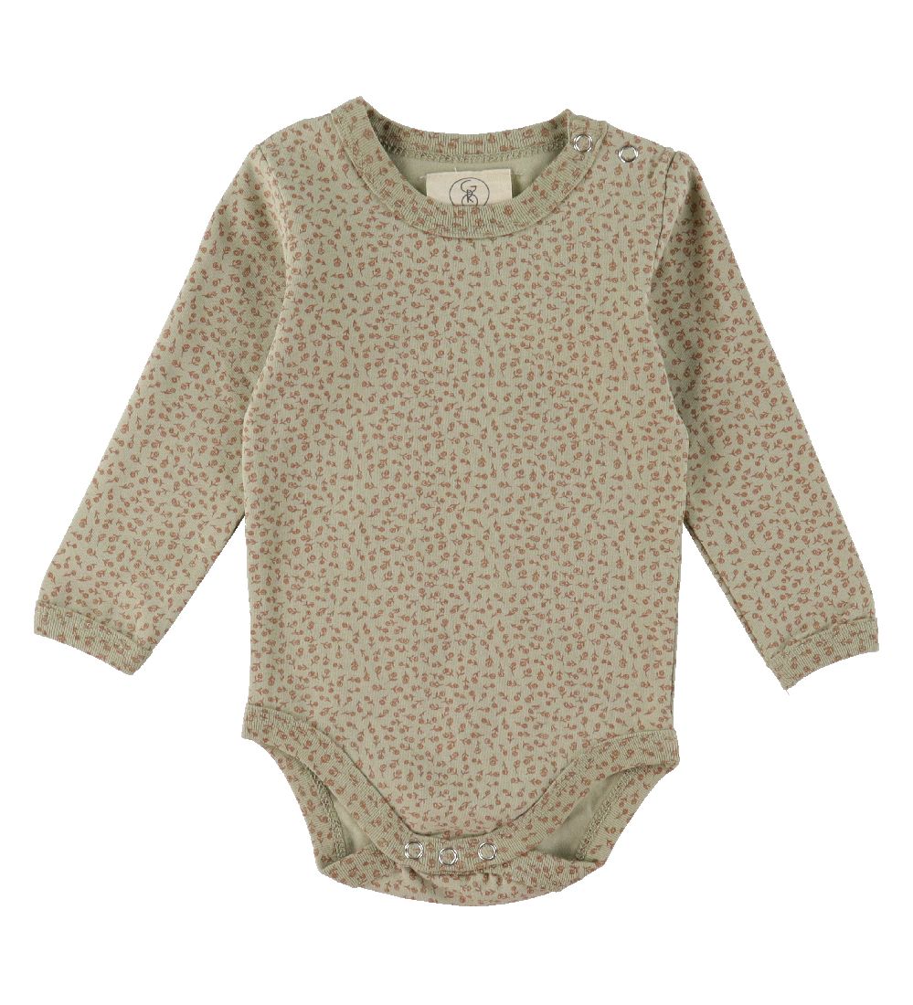 Gro Body l/æ - Sol - Light Grey Green m. Blomster