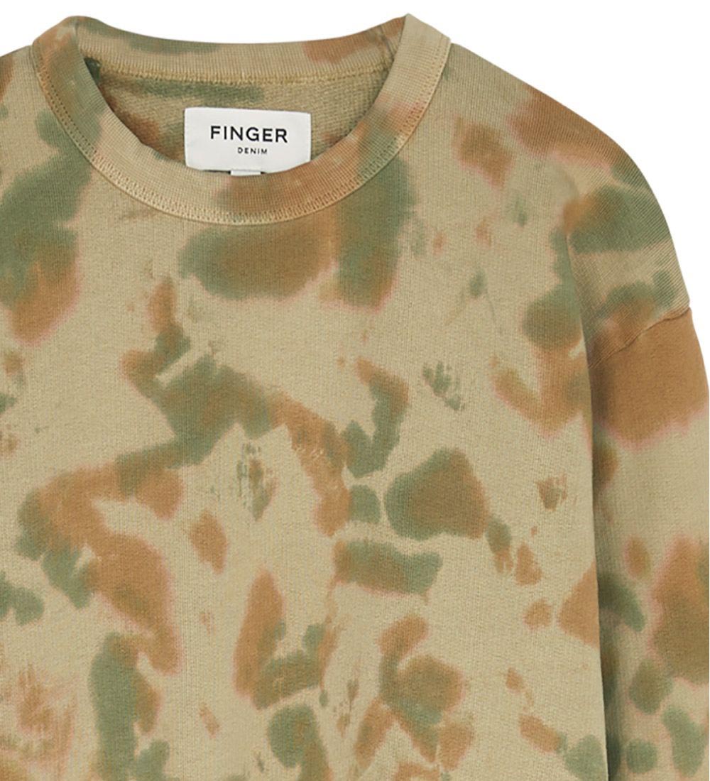 Finger In The Nose Sweatshirt - Wave - Khaki Tie & Dye