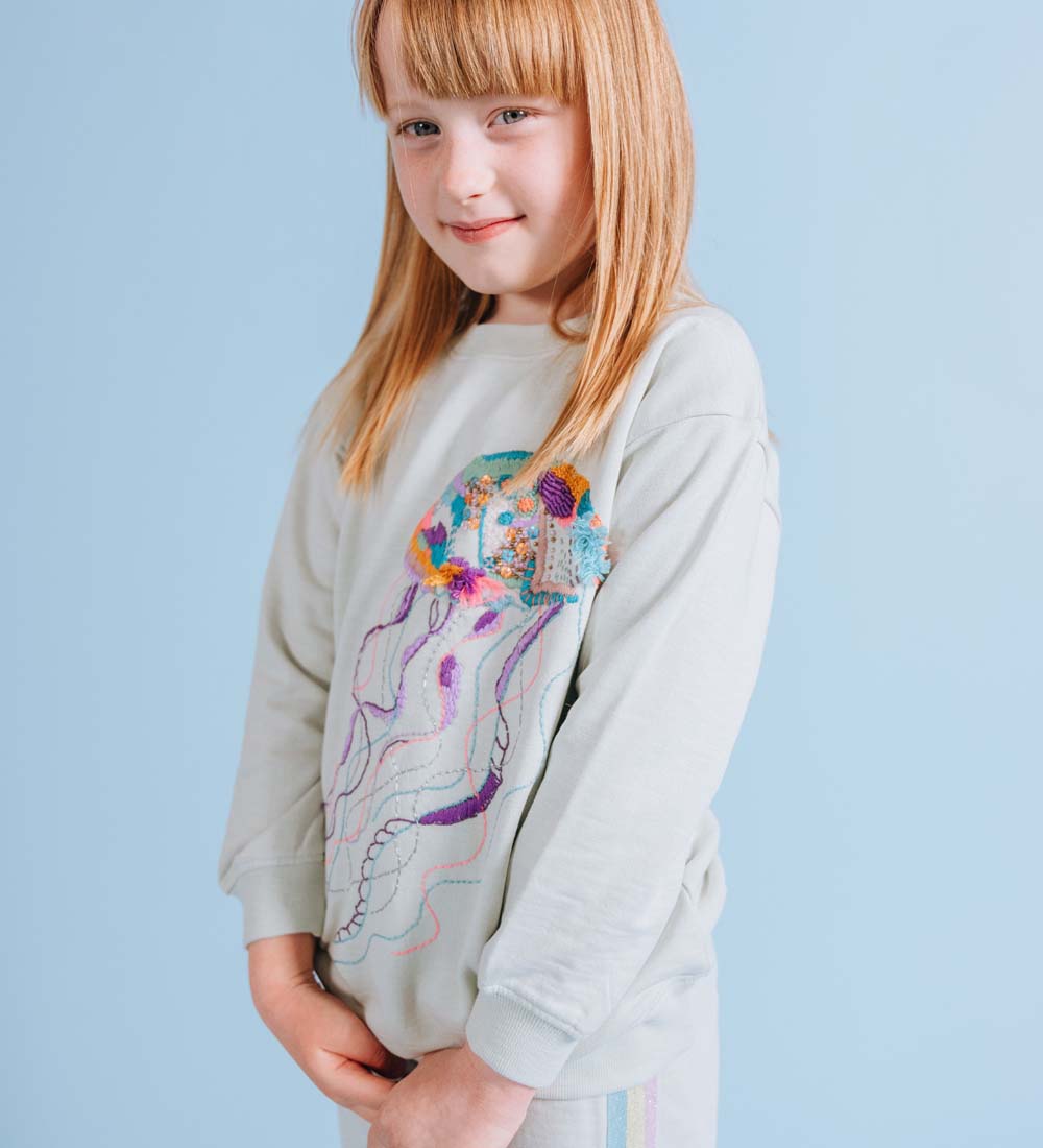 Soft Gallery Sweatshirt - SGGarly Jellyfish - Pale Aqua