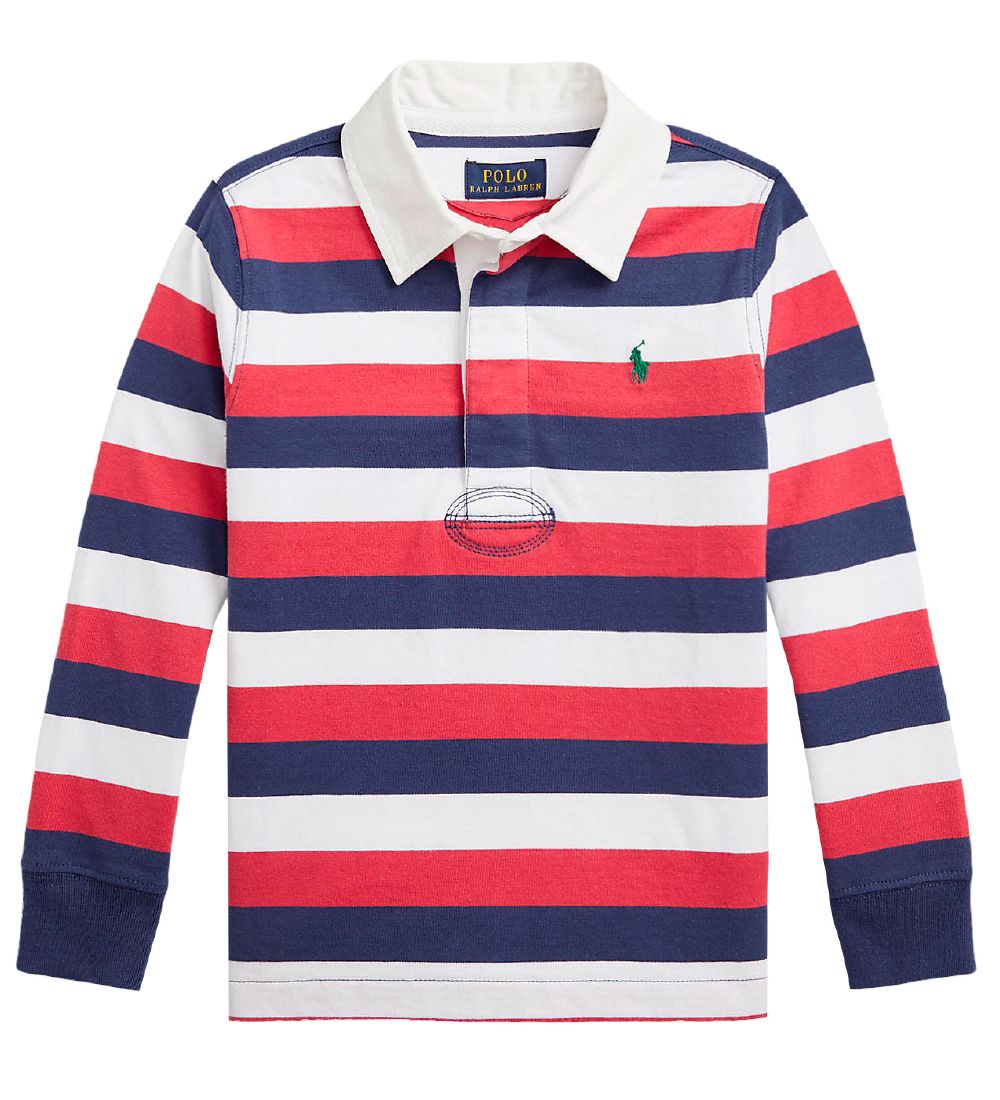 Polo Ralph Lauren Polobluse - Classics - Rugby - Rd/Hvid/Navy