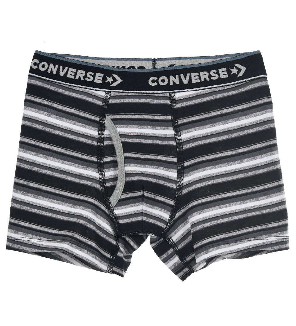 Converse Boxershorts - 2-pak - Sort/Gråstribet