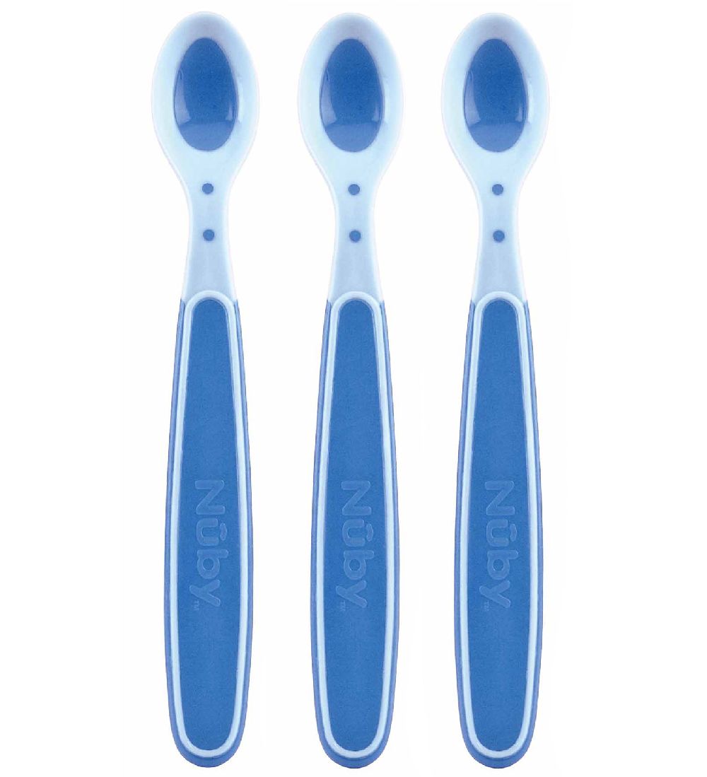 Nuby Temperatursensitiv Skeer - 3-Pak - Blå