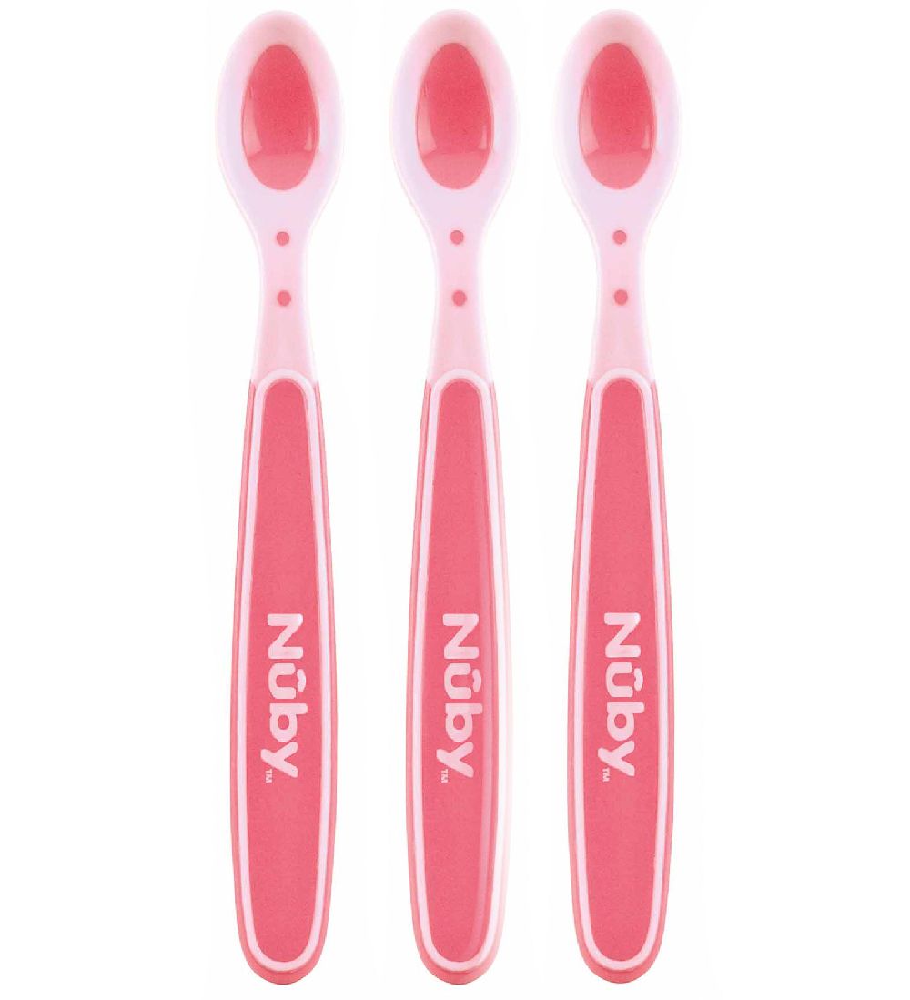 Nuby Temperatursensitiv Skeer - 3-Pak - Pink