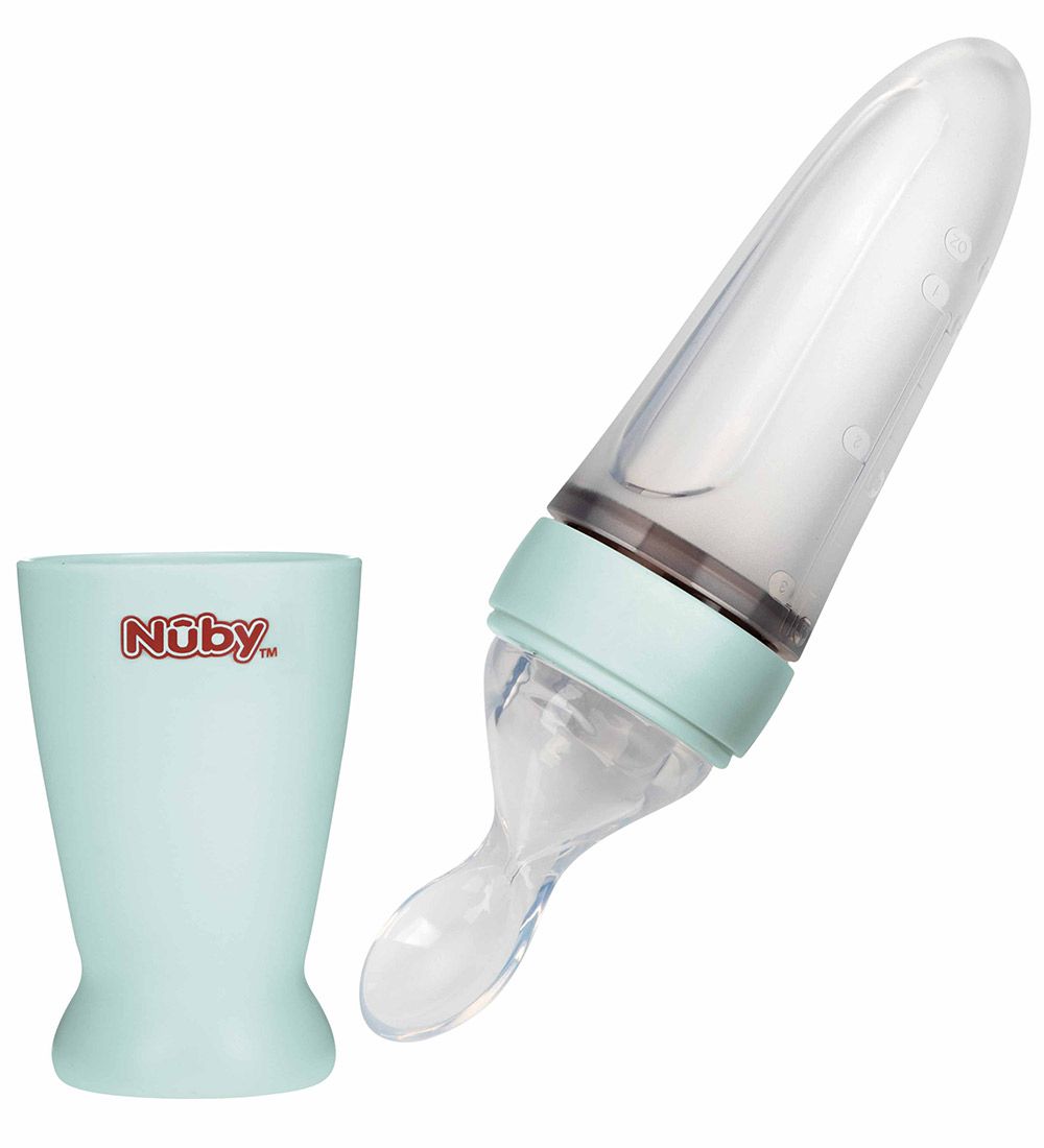 Nuby Madbeholder m. Ske - 90ml - Grøn