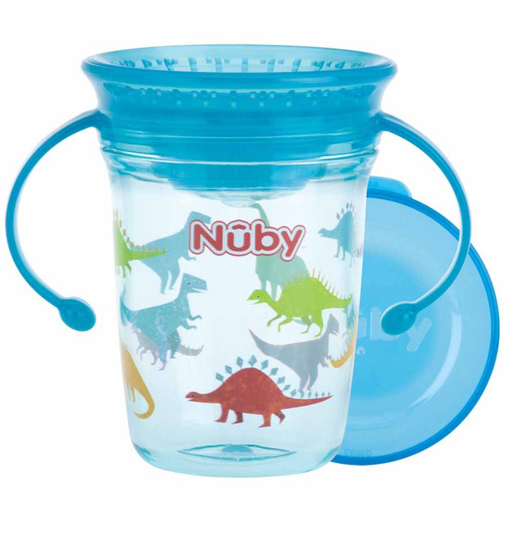 Nuby Drikkekop m. Håndtag - 240ml - Blå m. Print