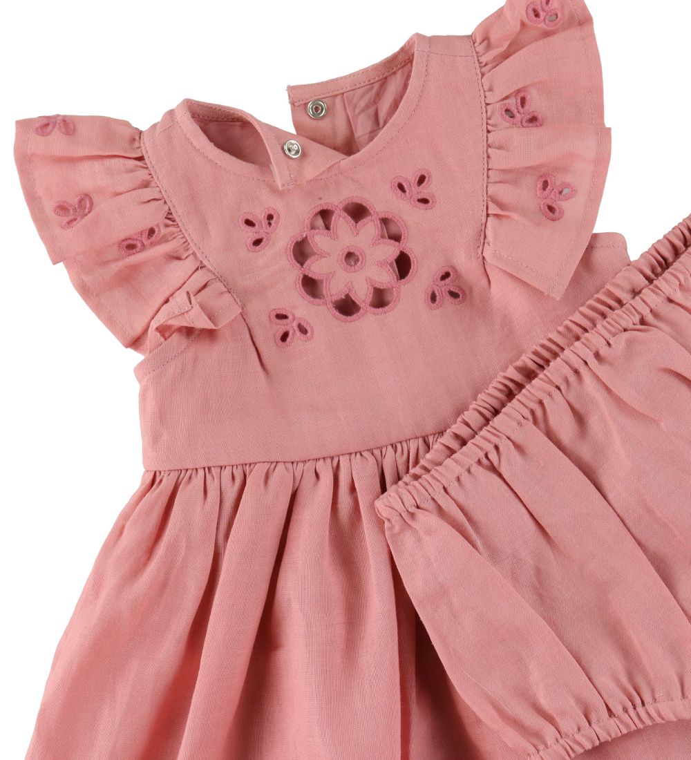 Stella McCartney Kids Kjole - Rosa m. Flæser/Blonder