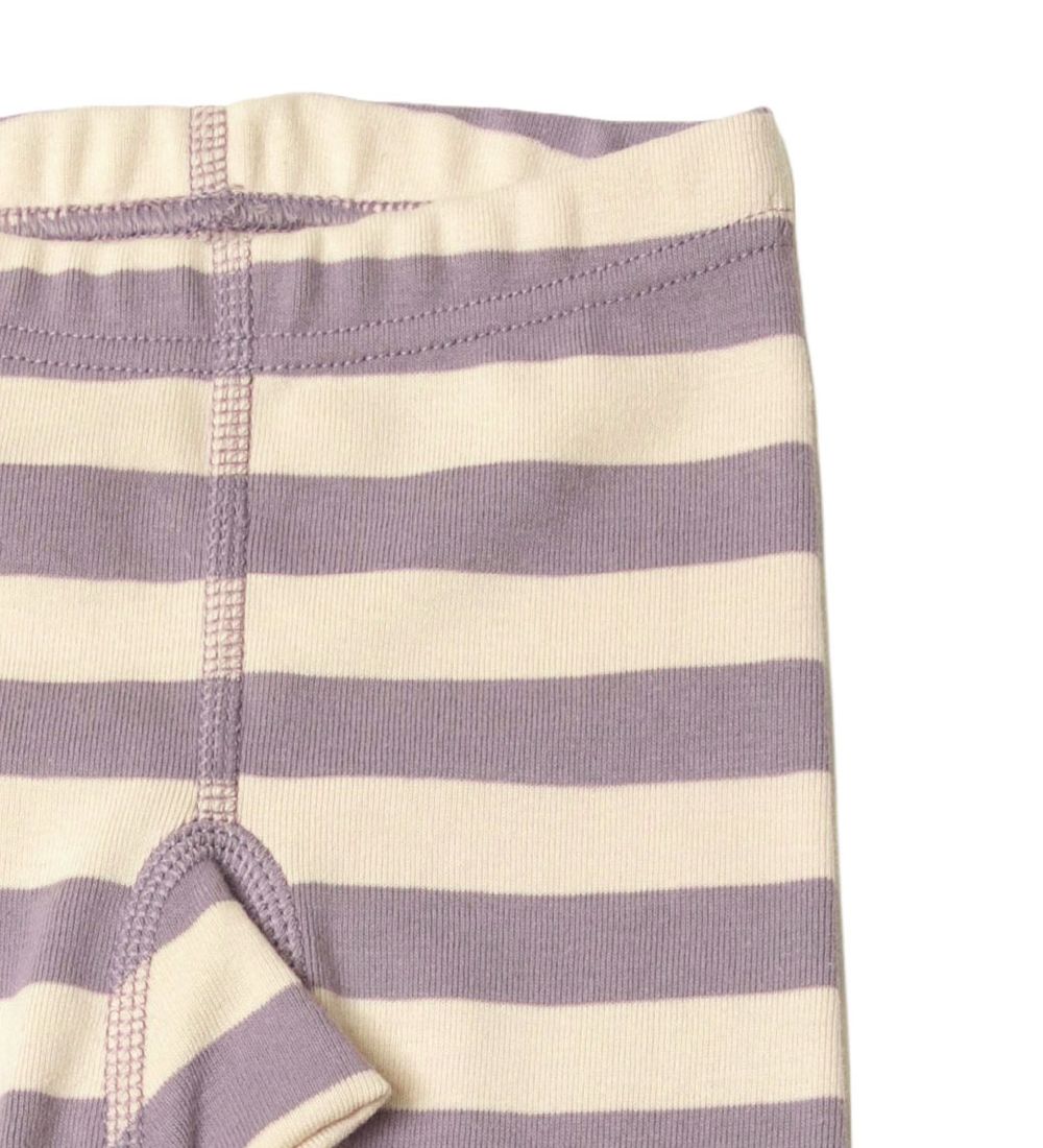 Katvig Leggings - Lilla/Beige Stribet