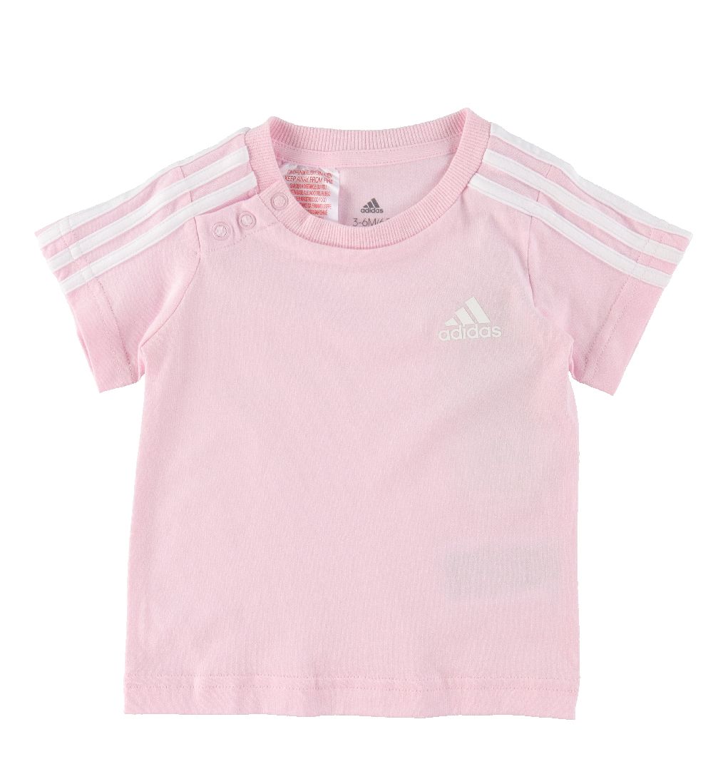 adidas Performance Sæt - T-shirt/Shorts - Coral Pink/Sort