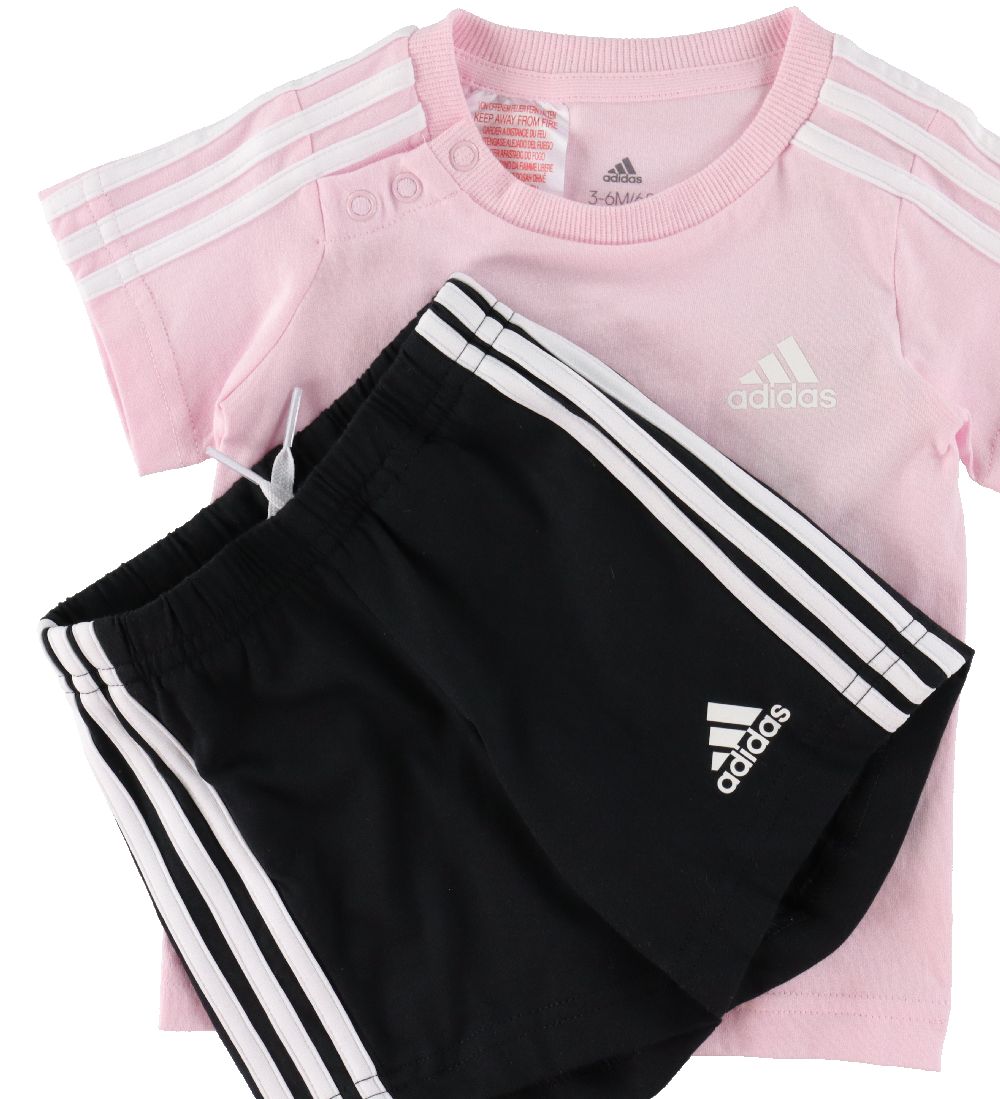 adidas Performance Sæt - T-shirt/Shorts - Coral Pink/Sort