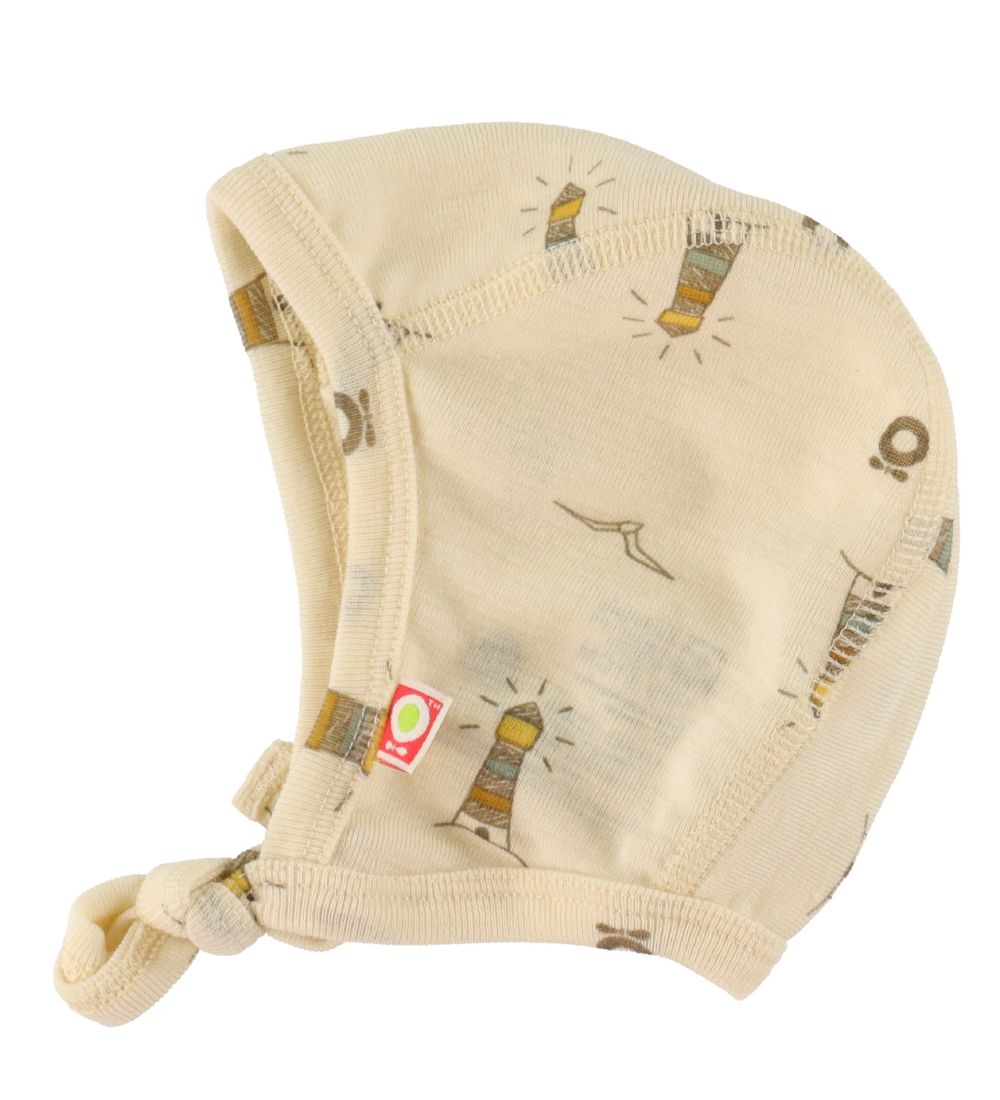 Katvig Babyhjelm - Uld - Beige m. Fyrtårn