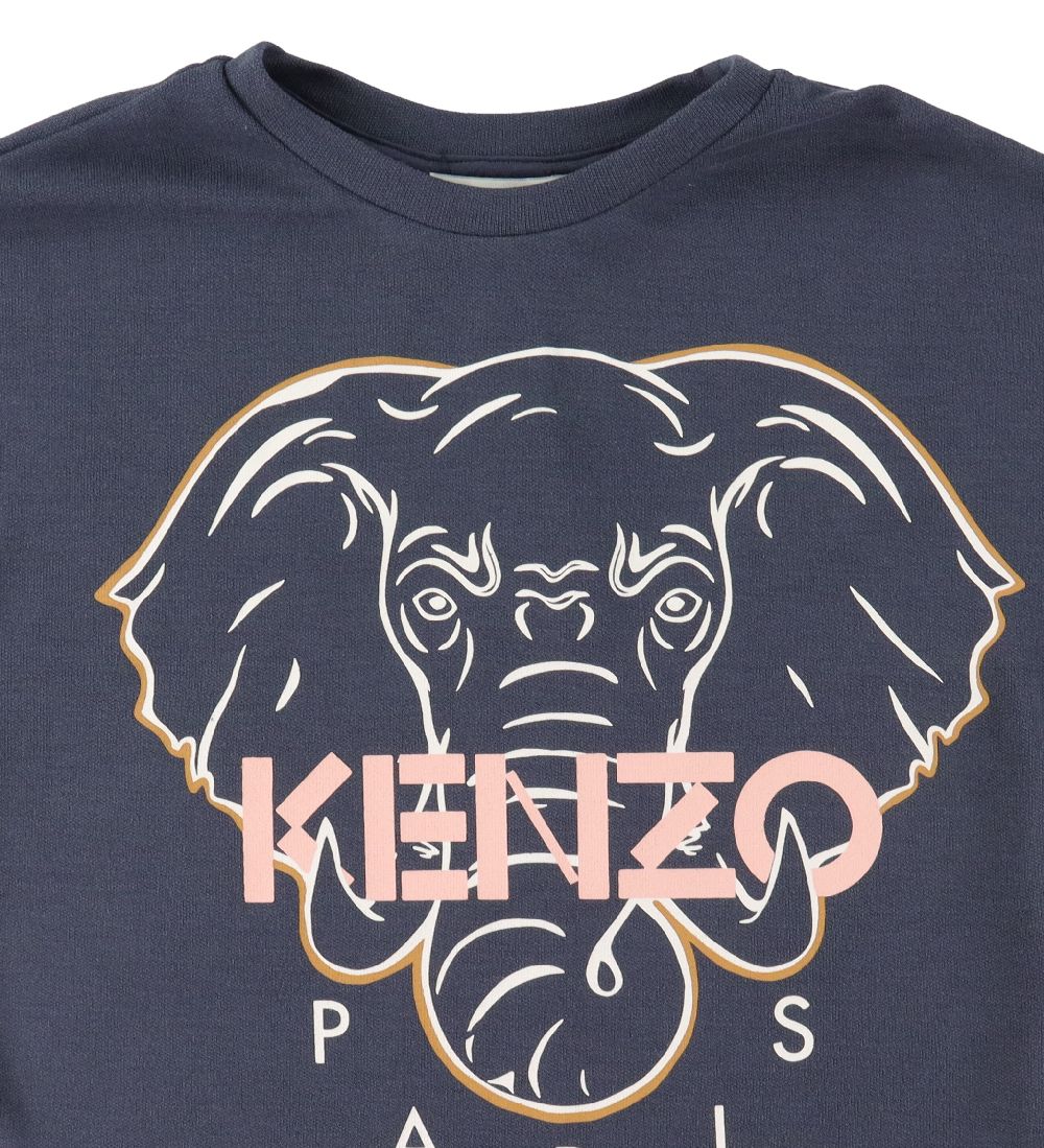 Kenzo T-shirt - Koksgr m. Elefant