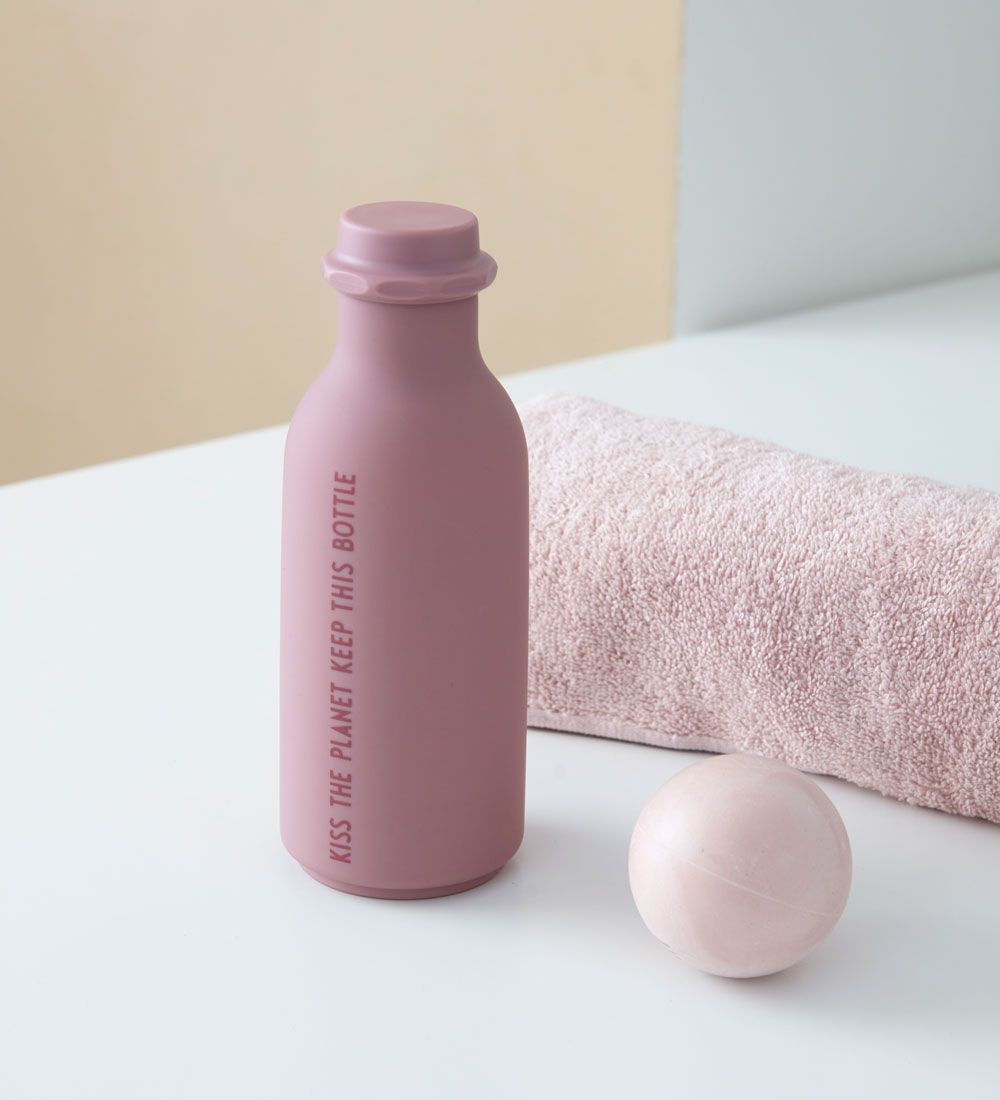 Design Letters Vandflaske - To Go - 500 ml - Rosa m. Tekst