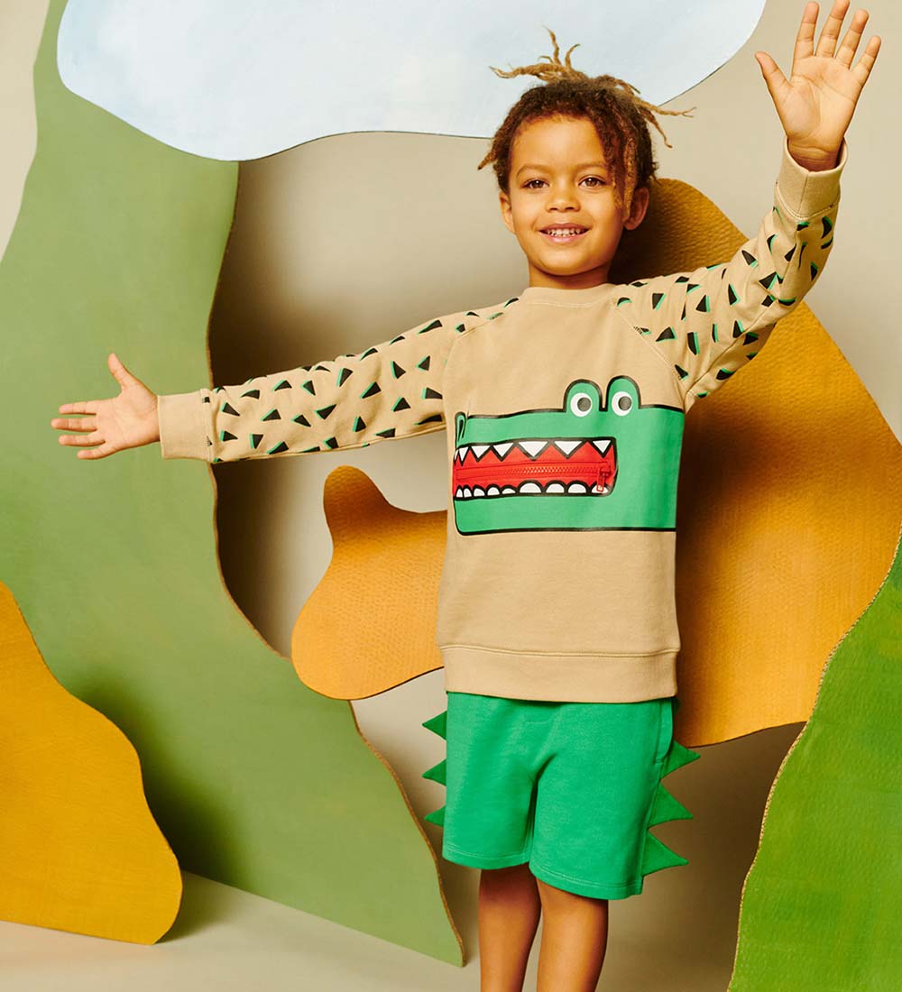 Stella McCartney Kids Sweatshirt - Beige m. Krokodille