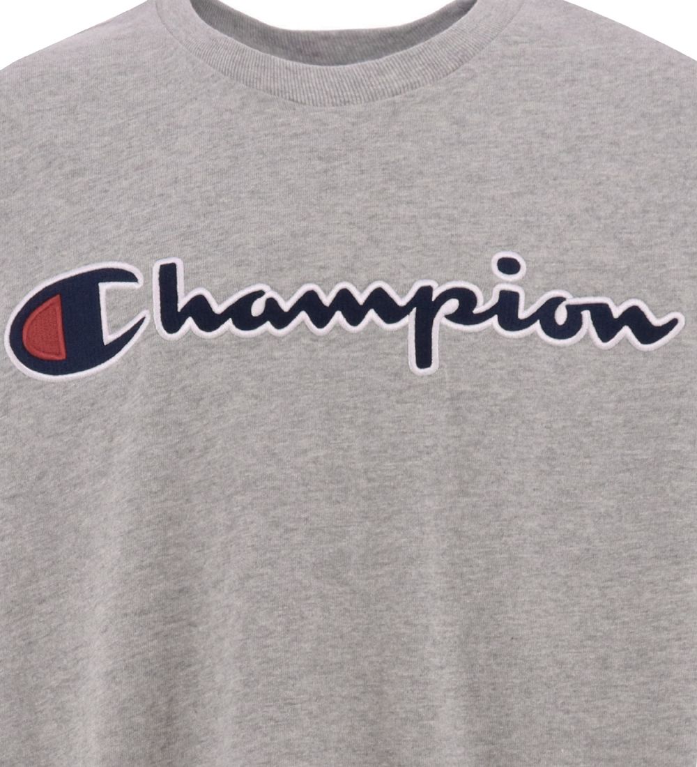 Champion Fashion T-shirt - Gråmeleret m. Logo
