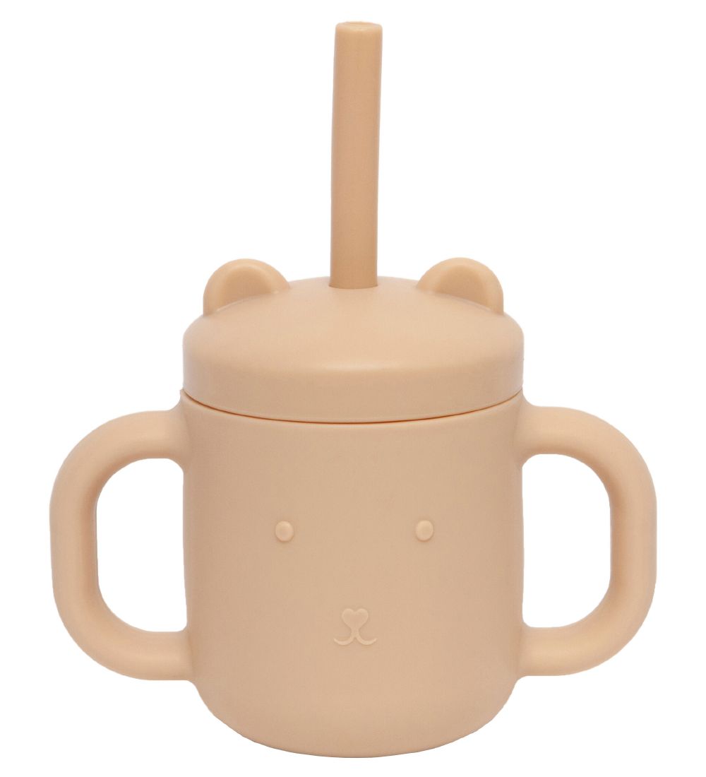 Petit Monkey Kop m. Sugerør - Silikone - 175 ml - Honey