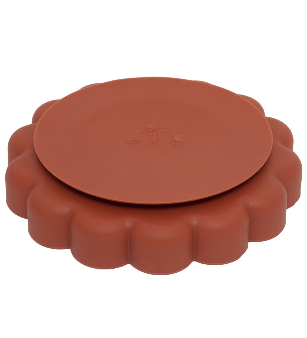 Petit Monkey Tallerken m. Sugekop - Silikone - Lion - Baked Clay