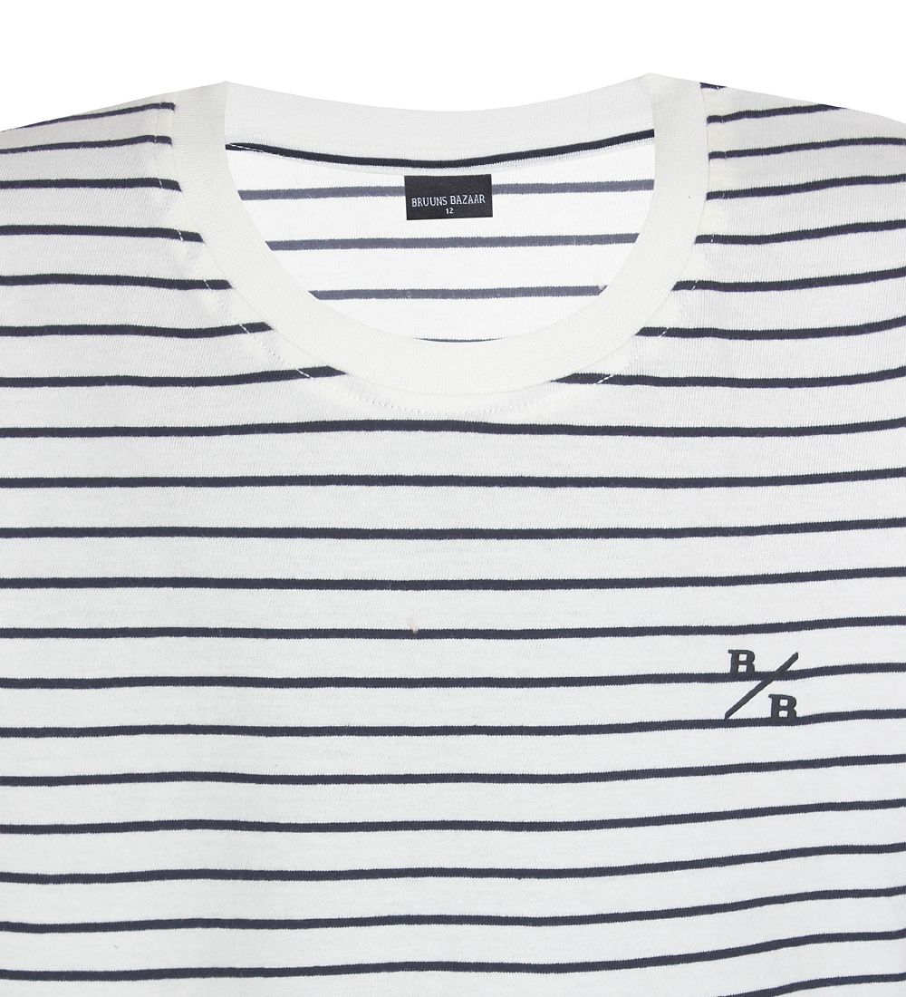 Bruuns Bazaar T-Shirt - Karl-Oskar - Hvid/Sort