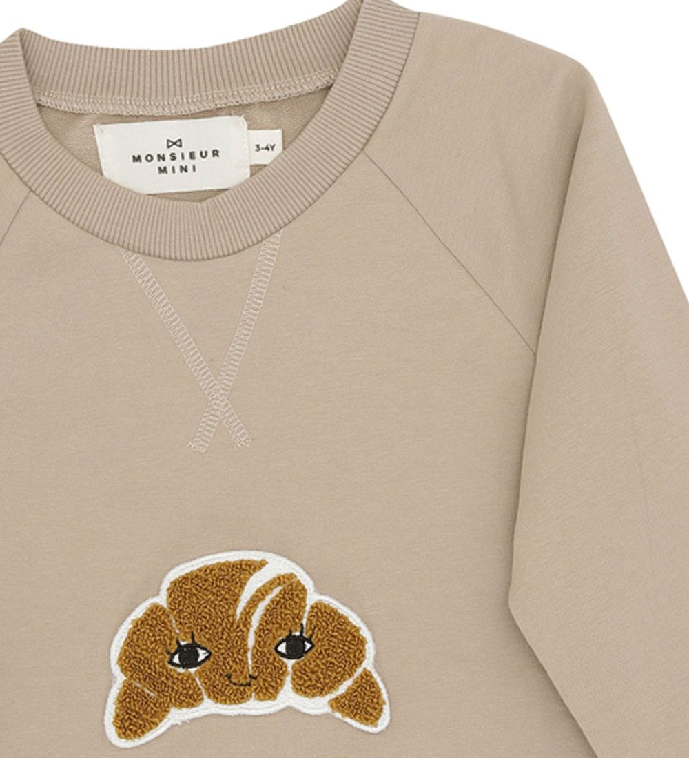 Monsieur Mini Sweatshirt - Beige m. Croissant