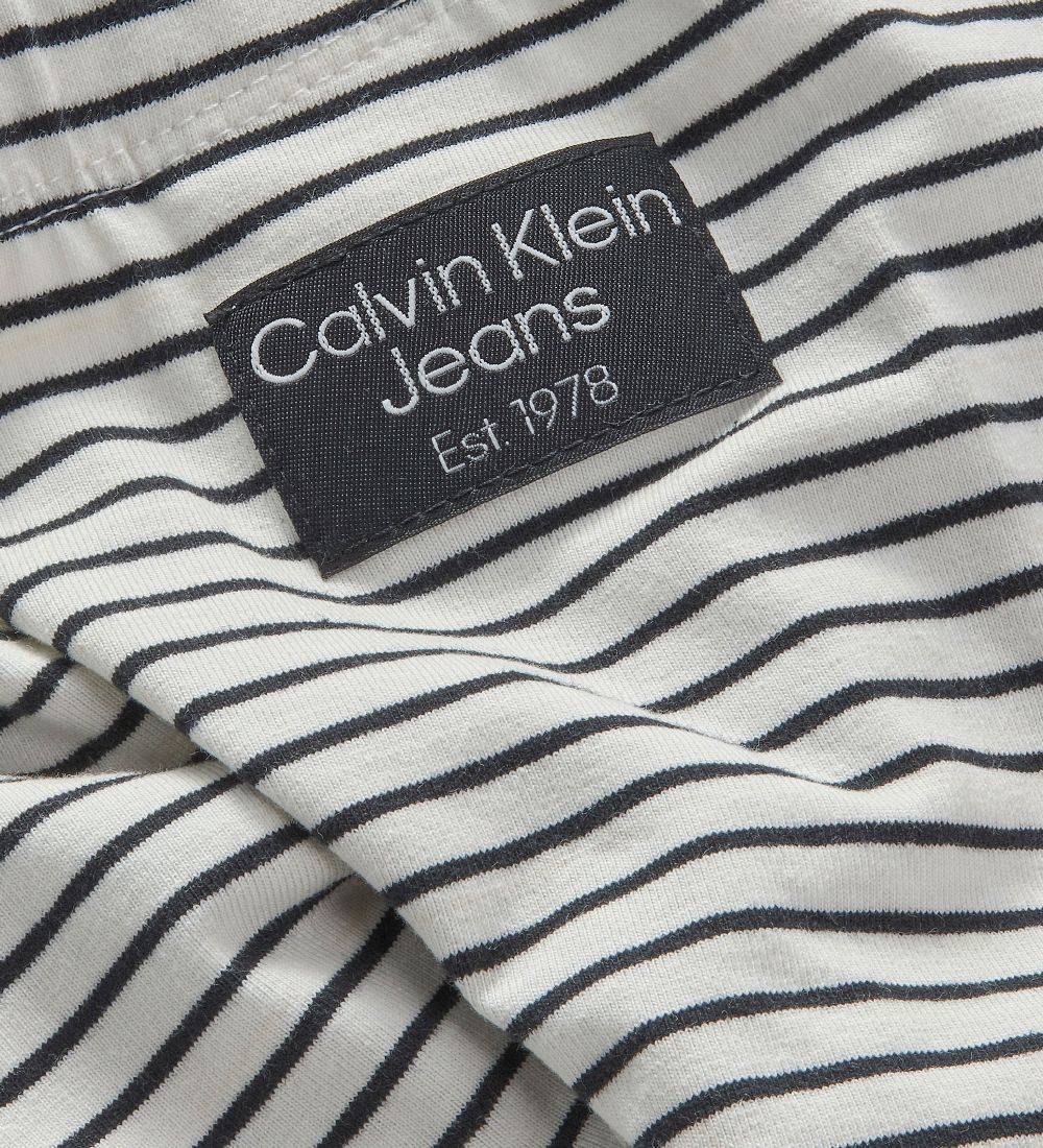 Calvin Klein Leggings - Striped Badge - Hvid/Sort