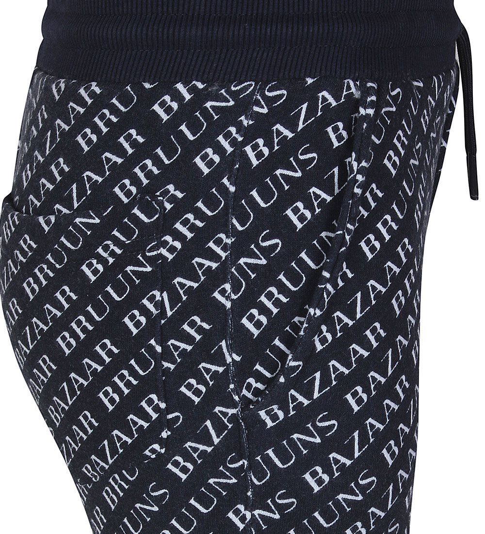 Bruuns Bazaar Sweatshorts - Hardin - Navy/Hvid