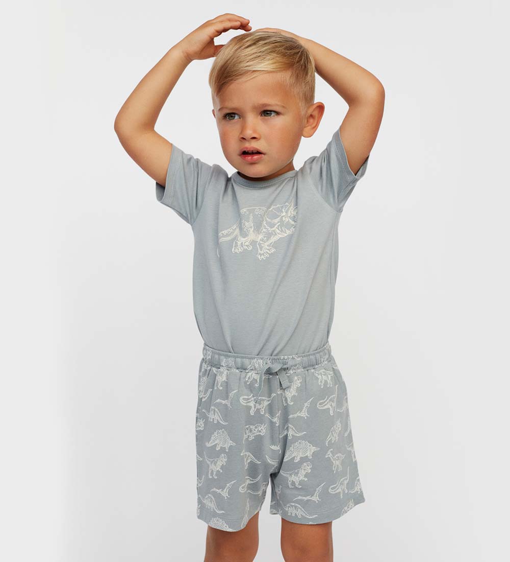 Petit by Sofie Schnoor Body k/æ - Dusty Blue m. Dino