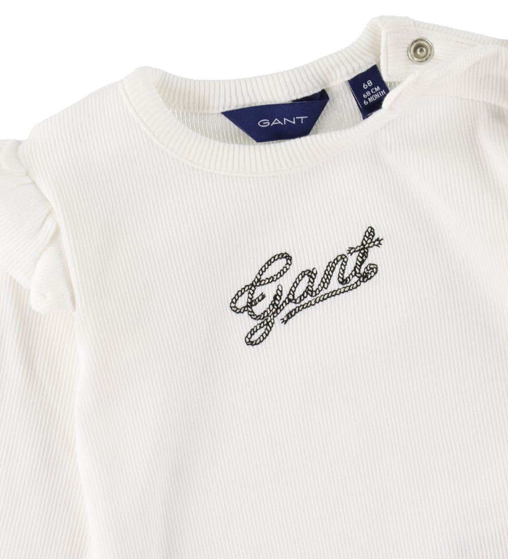 GANT Body l/æ - Rib - Rope Script - Hvid