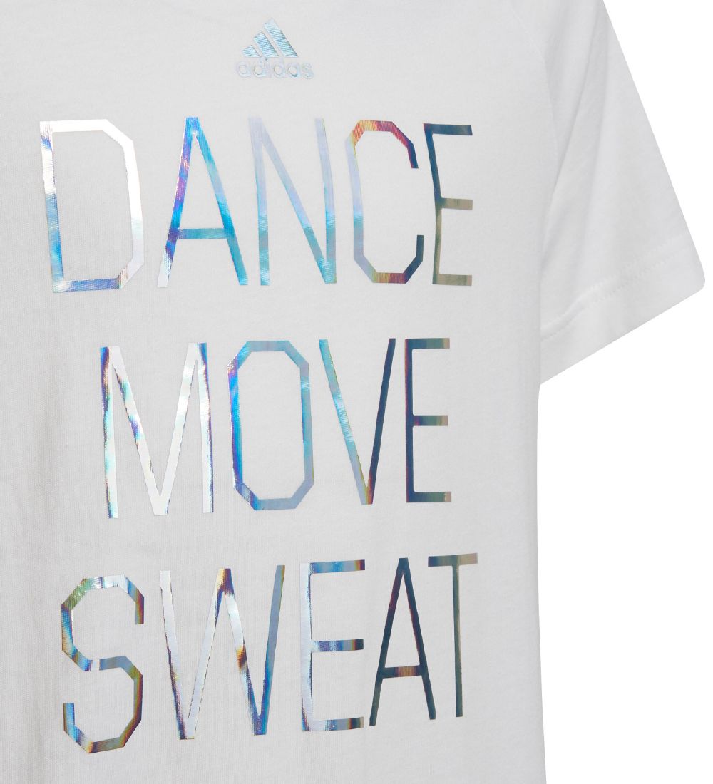 adidas Performance T-Shirt - Dance Move Sweat - Hvid/Slv
