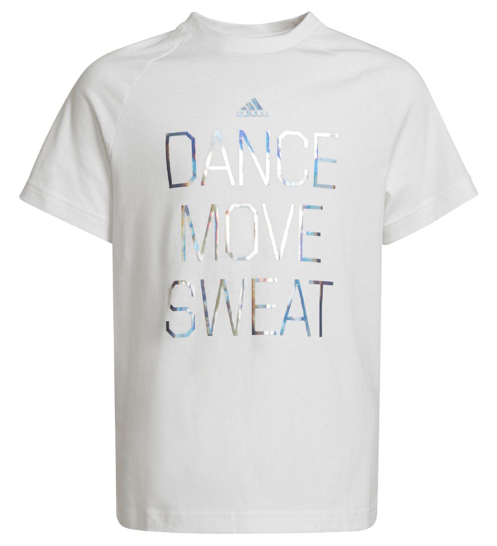 adidas Performance T-Shirt - Dance Move Sweat - Hvid/Slv
