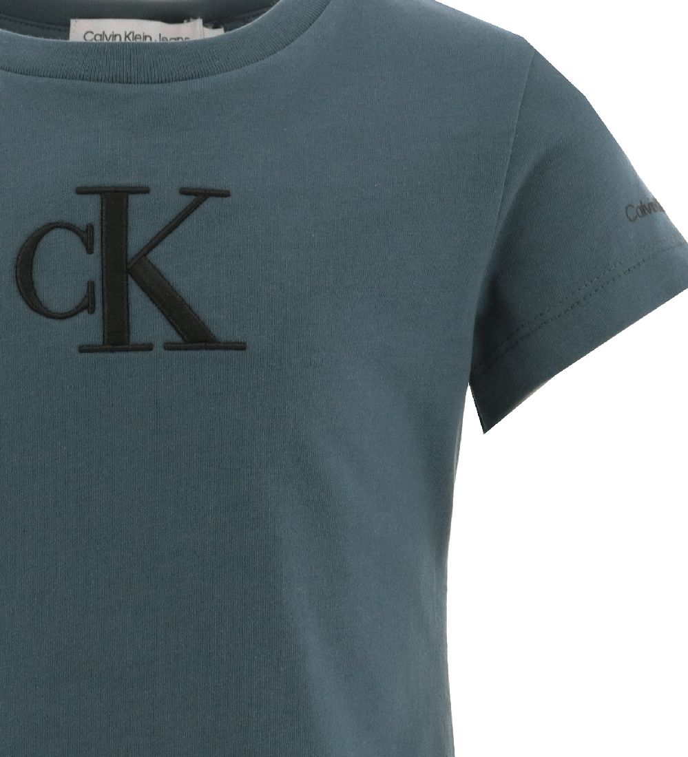 Calvin Klein T-Shirt - Monogram Embroidery - Ocean Teal